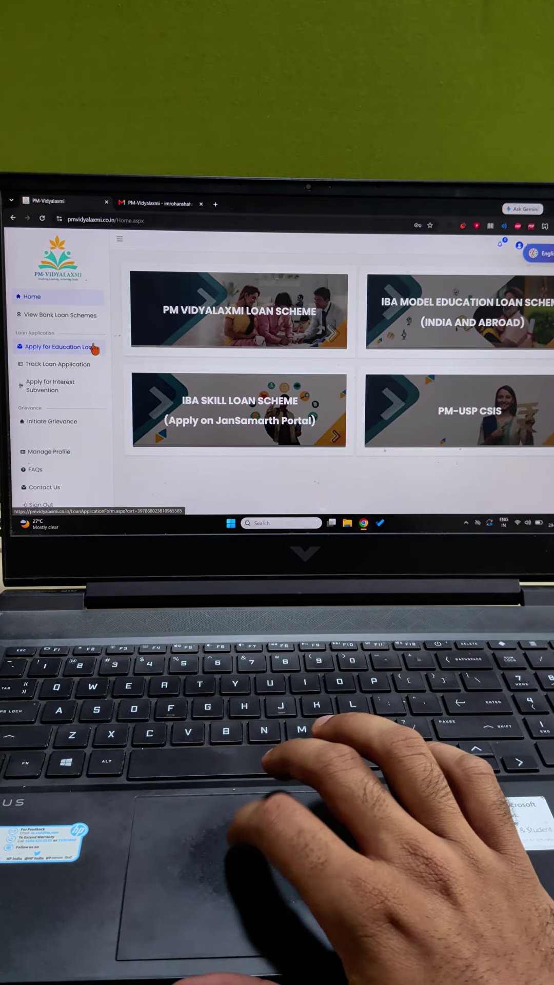 PM Vidyalaxmi Student Dashboard with loan schemes
