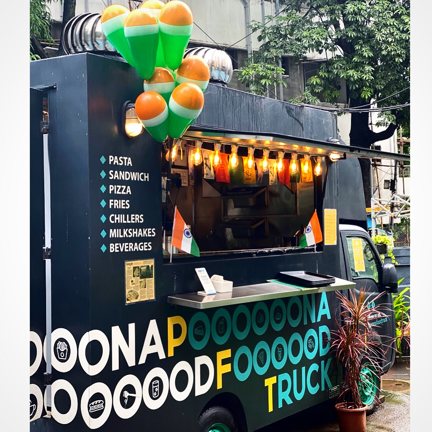 Poona Food Truck Image with Indian Flag